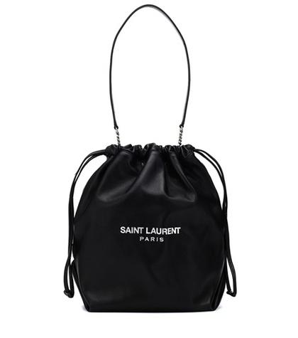 Saint Laurent Teddy Leather Bucket Bag