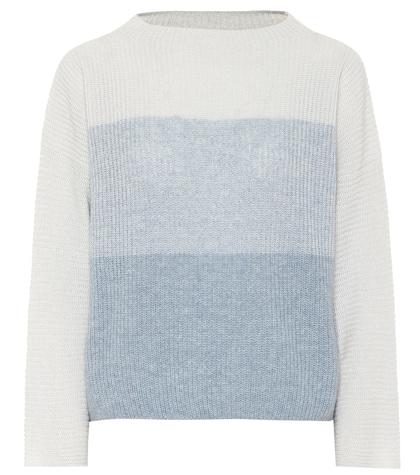 Lele Sadoughi Striped Cashmere And Linen Sweater
