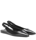 Burberry Leather Slingback Ballet Flats