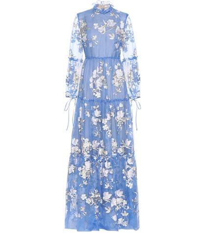 Erdem Cassandra Embroidered Silk Gown