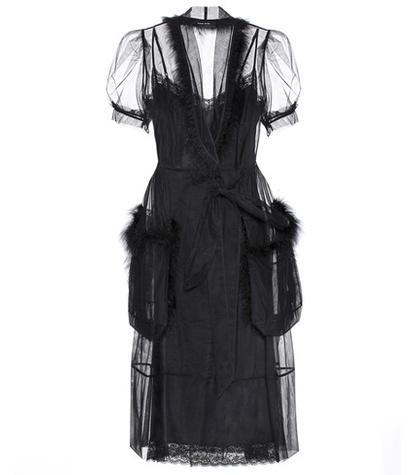 Linda Farrow Feather-trimmed Dress