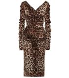 Dolce & Gabbana Leopard Stretch Silk Satin Dress