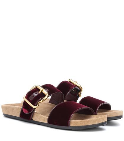 Chlo Velvet Slip-on Sandals