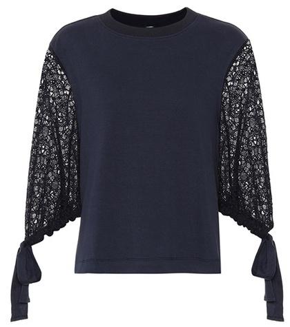 See By Chlo Lace And Cotton Top