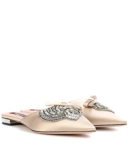 Kalita Embellished Satin Slides