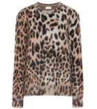 Saint Laurent Leopard Print Mohair-blend Sweater