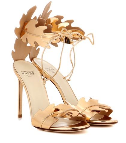 Alexander Mcqueen Metallic Leather Sandals