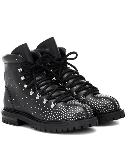 Miu Miu Valentino Garavani Dewstud Leather Ankle Boots