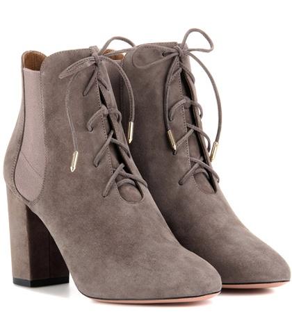 Aquazzura Victoria Bootie 85 Suede Ankle Boots