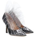 Unravel Satin And Pvc Pumps