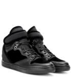 Balenciaga Leather And Velvet High-top Sneakers