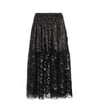 Stella Mccartney Faux Leather Embroidered Midi Skirt