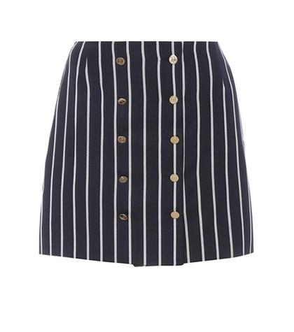 Thom Browne Striped Wool And Cotton Miniskirt