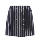 Thom Browne Striped Wool And Cotton Miniskirt
