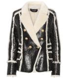 Balmain Shearling-lined Leather Jacket