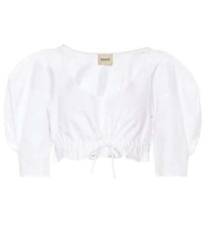 Khaite Frankie Cotton Poplin Crop Top