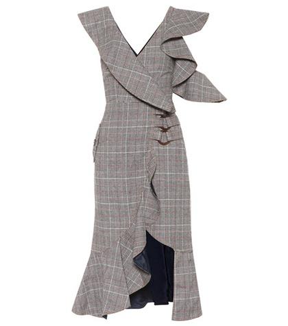 Isa Arfen O-ring Wrap Plaid Dress