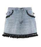 Marc Jacobs Pompom-trimmed Denim Miniskirt