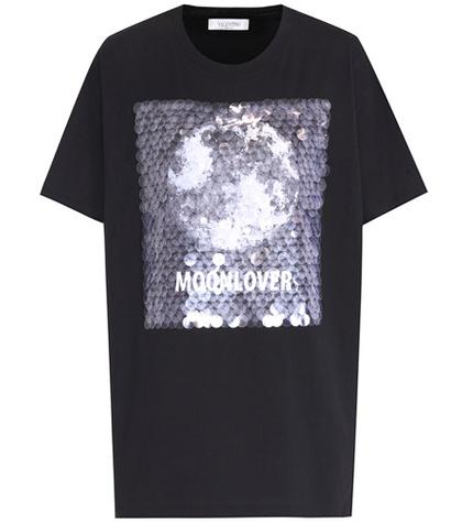 Valentino Sequin-embellished Cotton T-shirt