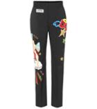 Dolce & Gabbana Appliquéd Stretch Wool Pants