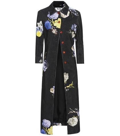 Acne Studios Floral-print Corduroy Coat