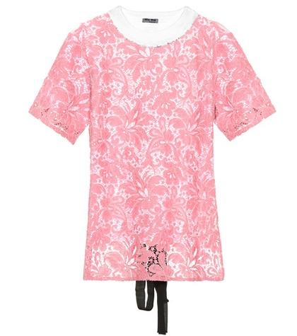 Miu Miu Lace Cotton T-shirt
