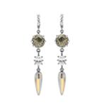 Bottega Veneta Sterling Silver And 24kt Gold Earrings With Chalcopyrite And Cubic Zirconia