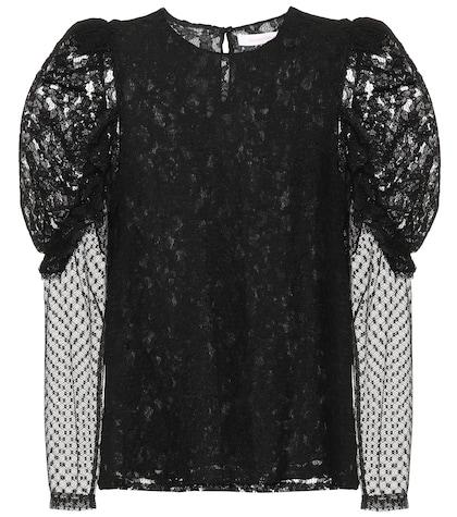 See By Chlo Lace And Cotton-blend Top