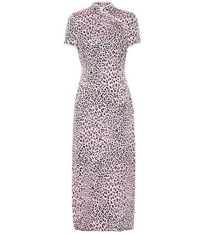 Alessandra Rich Leopard-printed Silk Dress