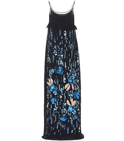 Prada Sequined Silk Chiffon Gown