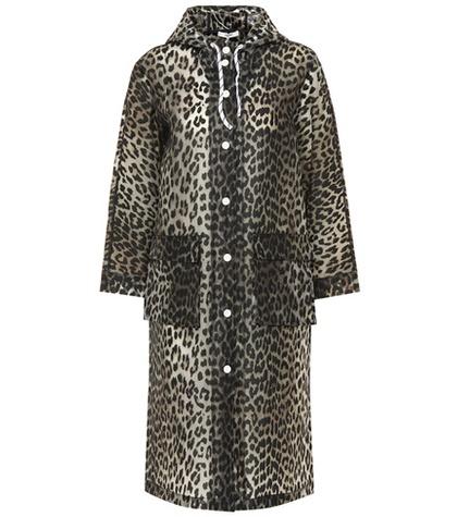 Caroline Constas Cherry Blossom Leopard-printed Raincoat
