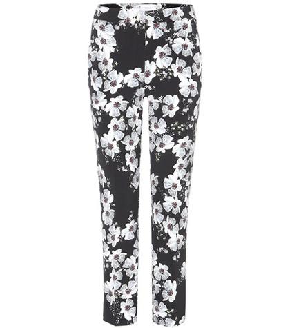 Erdem Gianna Printed Crêpe Cropped Trousers