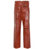 Msgm Kids Haena Belted Leather Pants