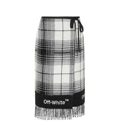 Off-white Wool-blend Wrap Skirt