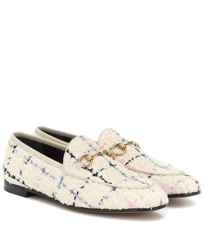 Gucci Jordaan Checked Tweed Loafers