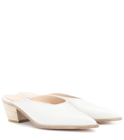 Gianvito Rossi Leather Block-heel Mules