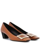 Velvet Décolleté Belle Vivier Leather Pumps