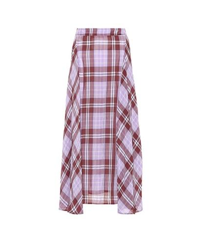 Victoria Beckham Plaid Chiffon Skirt