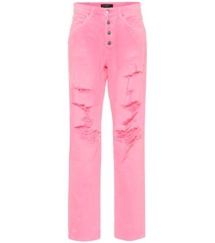 Amiri Slouch Destroyed High-rise Jeans