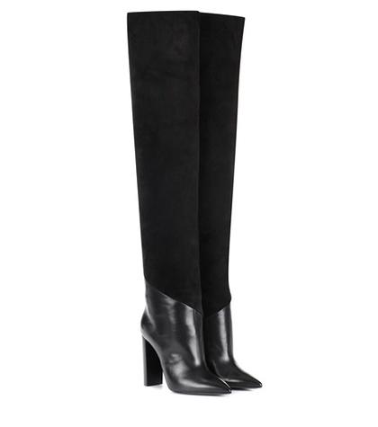 Saint Laurent Tanger 105 Leather And Suede Over-the-knee Boots