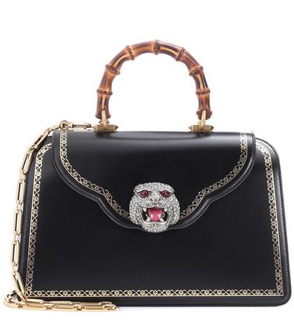 Gucci Frame Embellished Leather Tote