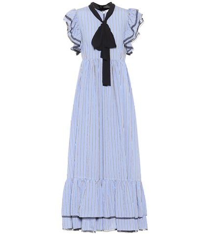 Msgm Ruffled Striped Dress