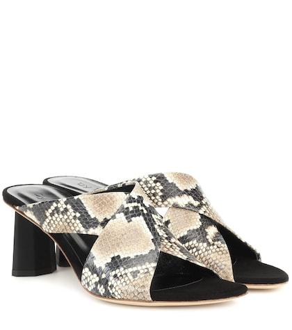 By Far Jaz Snake-effect Leather Sandals