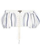 Roberto Cavalli Lace-up Cotton-blend Blouse