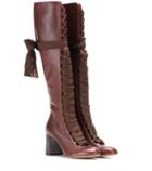 Alessandra Rich Harper Leather Knee-high Boots