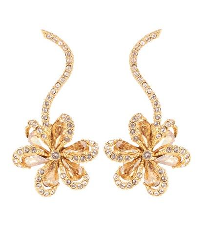 Oscar De La Renta Embellished Floral Earrings