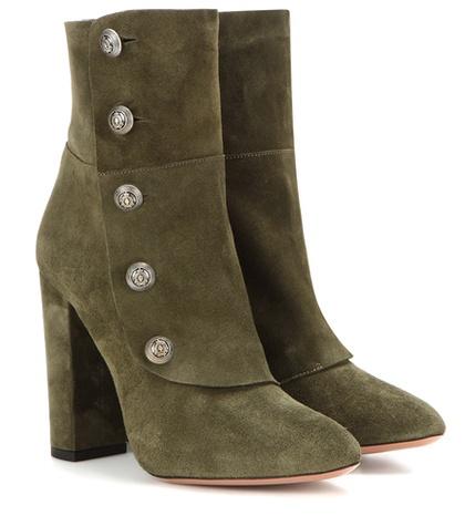Aquazzura Private Boot 105 Suede Ankle Boots