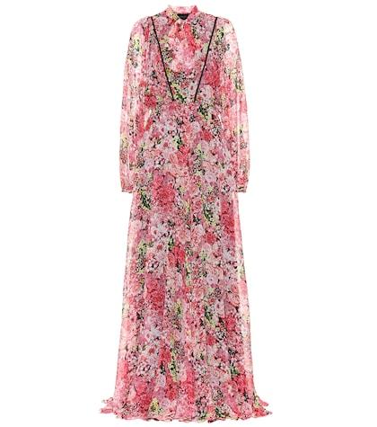 Il Gufo Floral Silk Maxi Dress