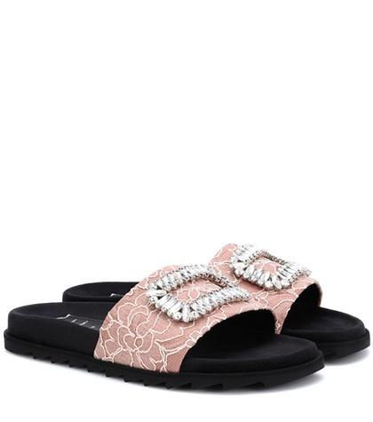 Roger Vivier Pool Slidy Embellished Slides