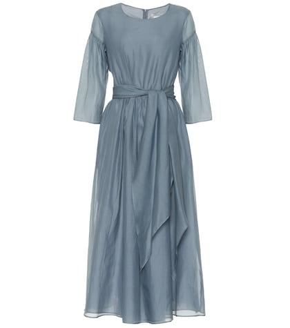 S Max Mara Desio Cotton And Silk Midi Dress